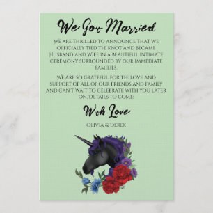 Elegante Salie Zwarte Eenhoorn Bloemrijke Fantasie Kaart