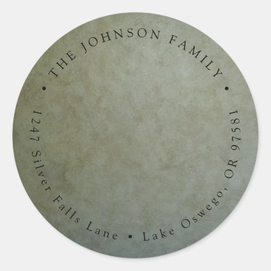 Elegante saliegoud retouradres ronde sticker (Voorkant)