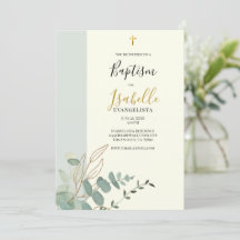 Elegante Saliegroen Gouden Eucalyptus Doop       