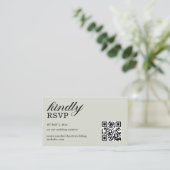 Elegante Saliegroen RSVP-website QR-code Informatiekaartje (Staand voorkant)