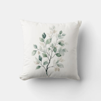 Elegante Saliegroene Bladkussenhoes Kussen