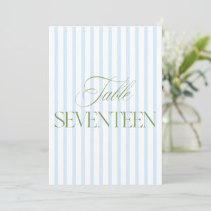 Elegante Saliegroene & Blauwe Trouw 17 Tafelnummer