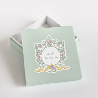 Elegante saliegroene en gouden Art Nouveau Sticker