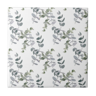 Elegante Saliegroene Eucalyptusbladeren Patroon Tegeltje