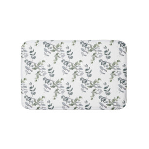 Elegante saliegroene eucalyptusbladerenpatroon badmat