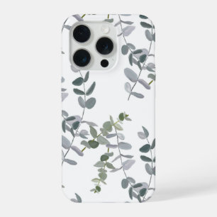 Elegante saliegroene eucalyptusbladerenpatroon iPhone 15 pro hoesje