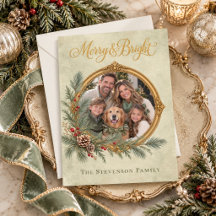 Elegante saliegroene Merry & Bright Gouden Foto