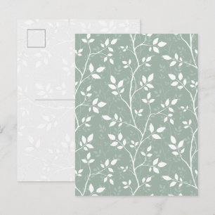Elegante Saliegroene Minimalistische Botanische Ku Feestdagenkaart