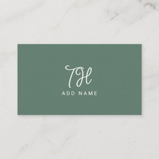 Elegante Saliegroene Script Evenementenplanner Visitekaartje