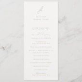 Elegante Saliegroene Script Monogram Huwelijk Programma (Voorkant)