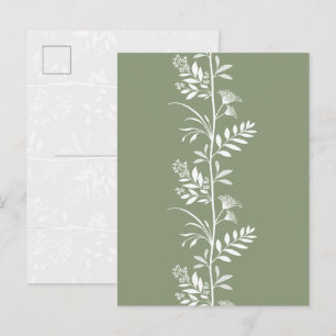 Elegante Saliegroene Silhouette Kunst van Wilde Bl Briefkaart