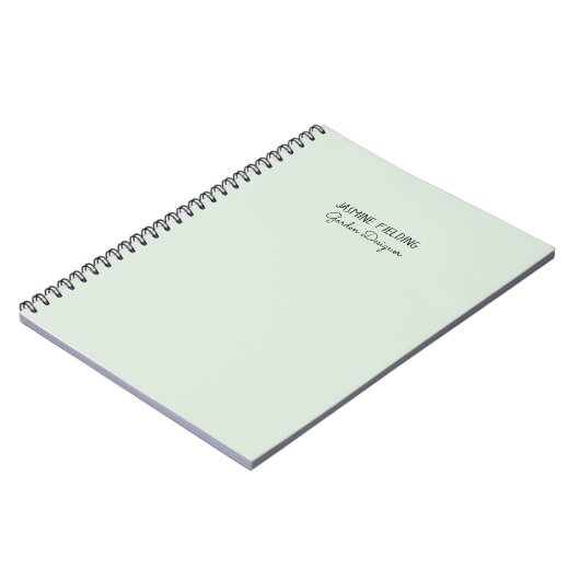 Elegante saliegroene tuinafwerker gepersonaliseerd notitieboek (Linkerzijde)
