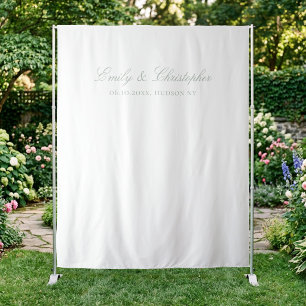 Elegante Saliegroene Witte Klassieke Trouwachtergr Wandkleed