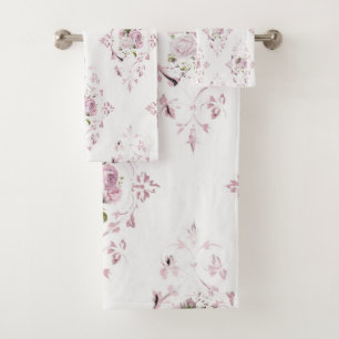 ÉLÉGANTE SALLE DE BAINS EN ROSE FLORALE
