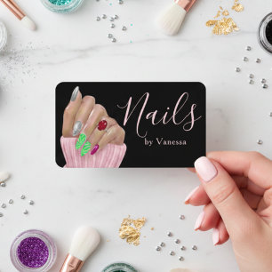 Elegante Salon Branding Premium Nagelstylist Visitekaartje