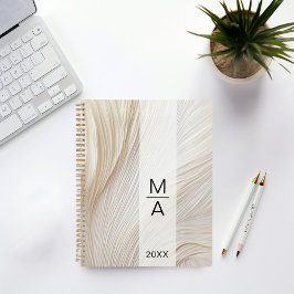 Elegante Salon Monogram Waves Planner