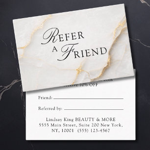 Elegante Salon Witte Marmeren Referral Kaarten Afsprakenkaartje