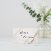 Elegante Salon Witte Marmeren Referral Kaarten Afsprakenkaartje (Staand voorkant)