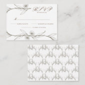 Elegante Sample Mini bloemenbruiloft RSVP-Kaart Informatiekaartje (Voorkant / Achterkant)