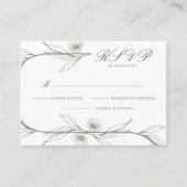 Elegante Sample Mini bloemenbruiloft RSVP-Kaart Informatiekaartje (Voorkant)