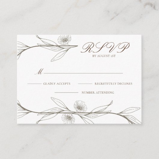 Elegante Sample Mini bloemenbruiloft RSVP-Kaart Informatiekaartje (Voorkant)