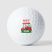 Elegante Santa Golf Kerst Monogram Golfballen (Voorkant)
