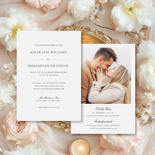 Elegante Sarah-huwelijksuitnodigingen met RSVP Kaart