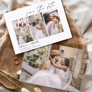 Elegante Save the Date 4 Foto Minimalistisch