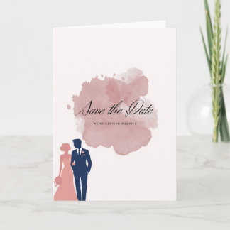 Elegante Save the Date Karte im Aquarell-Stil mit  Kaart