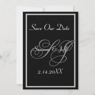 Elegante Save The Date Monogram Huwelijk  Kaart