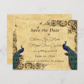 Elegante Save the Date Mooie Pauw (Voorkant / Achterkant)
