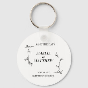 Elegante Save the Date-sleutelhanger, Minimalistis Sleutelhanger