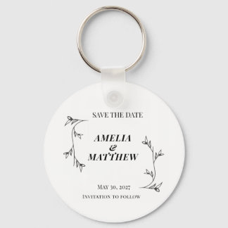 Elegante Save the Date-sleutelhanger, Minimalistis Sleutelhanger
