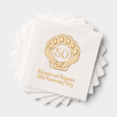 Elegante Scallop Shell Seashell Jubileum Party Folie Servetten (Insitu (Gestapeld))