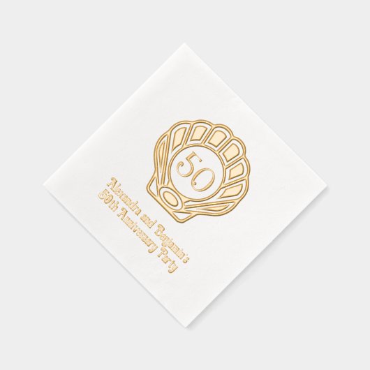 Elegante Scallop Shell Seashell Jubileum Party Folie Servetten (Rechts)