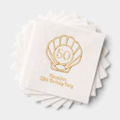 Elegante Scallop Shell Seashell Verjaardagsfeest # Folie Servetten (Insitu (Gestapeld))
