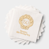 Elegante Scallop Shell Seashell verjaardagsfeestje Folie Servetten (Insitu (Gestapeld))