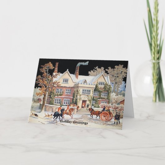 Elégante scène victorienne House Horses Carte de v (Devant)