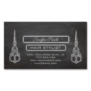 Elegante schaar- en schaarmessen magnetisch visitekaartje