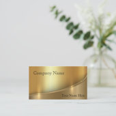 Elegante Schaduwrijke Helder Gouden Zakelijke Kaar Visitekaartje (Staand voorkant)
