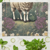 Elegante schapenlavendel bloemenachtergrond theedoek (Gevouwen)