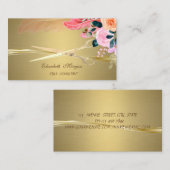 Elegante Scharen, Bloemen Veer Nep Goud Visitekaartje (Voorkant / Achterkant)