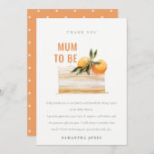 Elegante Schattige Boho Sinaasappel Fruit Cake Bab Bedankkaart (Voorkant / Achterkant)