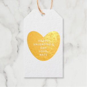 Elegante schattige gouden hart aangepaste Valentij Cadeaulabels