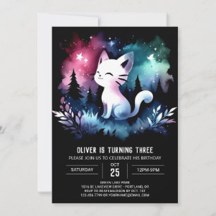 Elegante Schattige kattenverjaardag Kaart