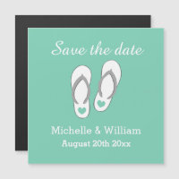 Elegante schattige Save the date strand bruiloft m