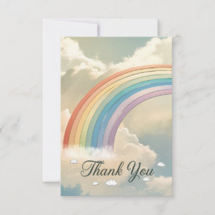 Elegante Schattigee regenboog en wolken Bedankkaart