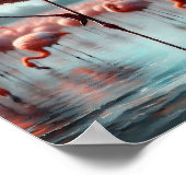 Elegante, Schattigee roze Flamingo wall deco Poster (Hoek)