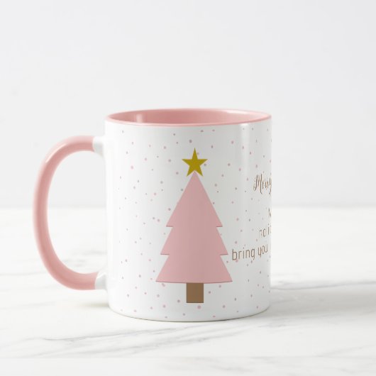 Elegante Schattigee Solo Roze Kerstboom, Golden St Mok (Links)
