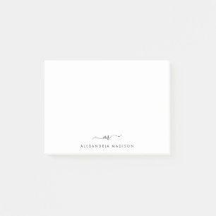 Elegante Schattigee stijlvolle Girly Script Monogr Post-it® Notes
